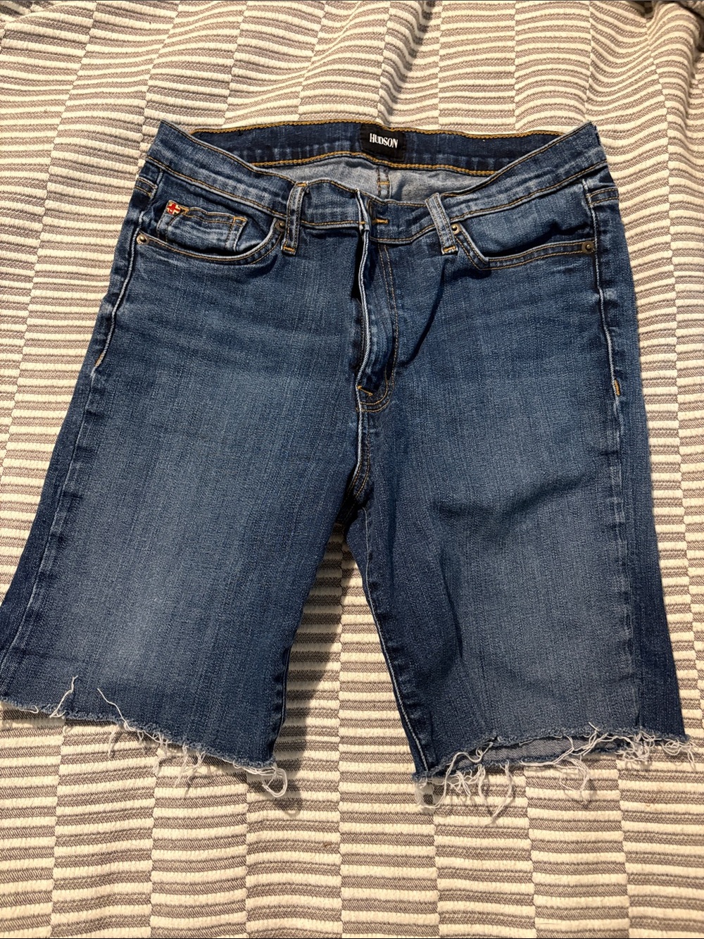 Hudson Jeans Women's Dark Blue Denim Jean Shorts